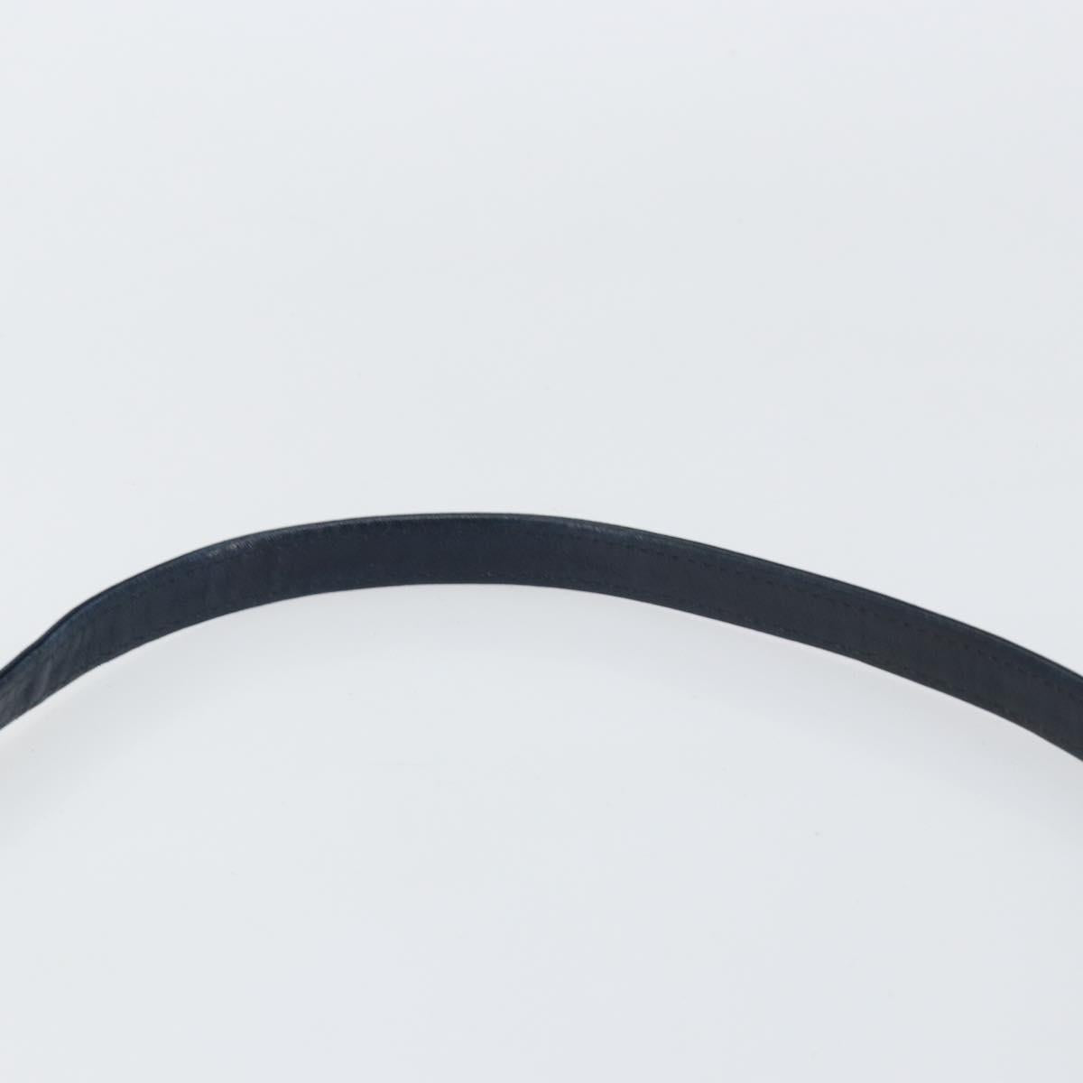 Christian Dior Trotter Canvas Shoulder Bag Navy Gold Auth 153348