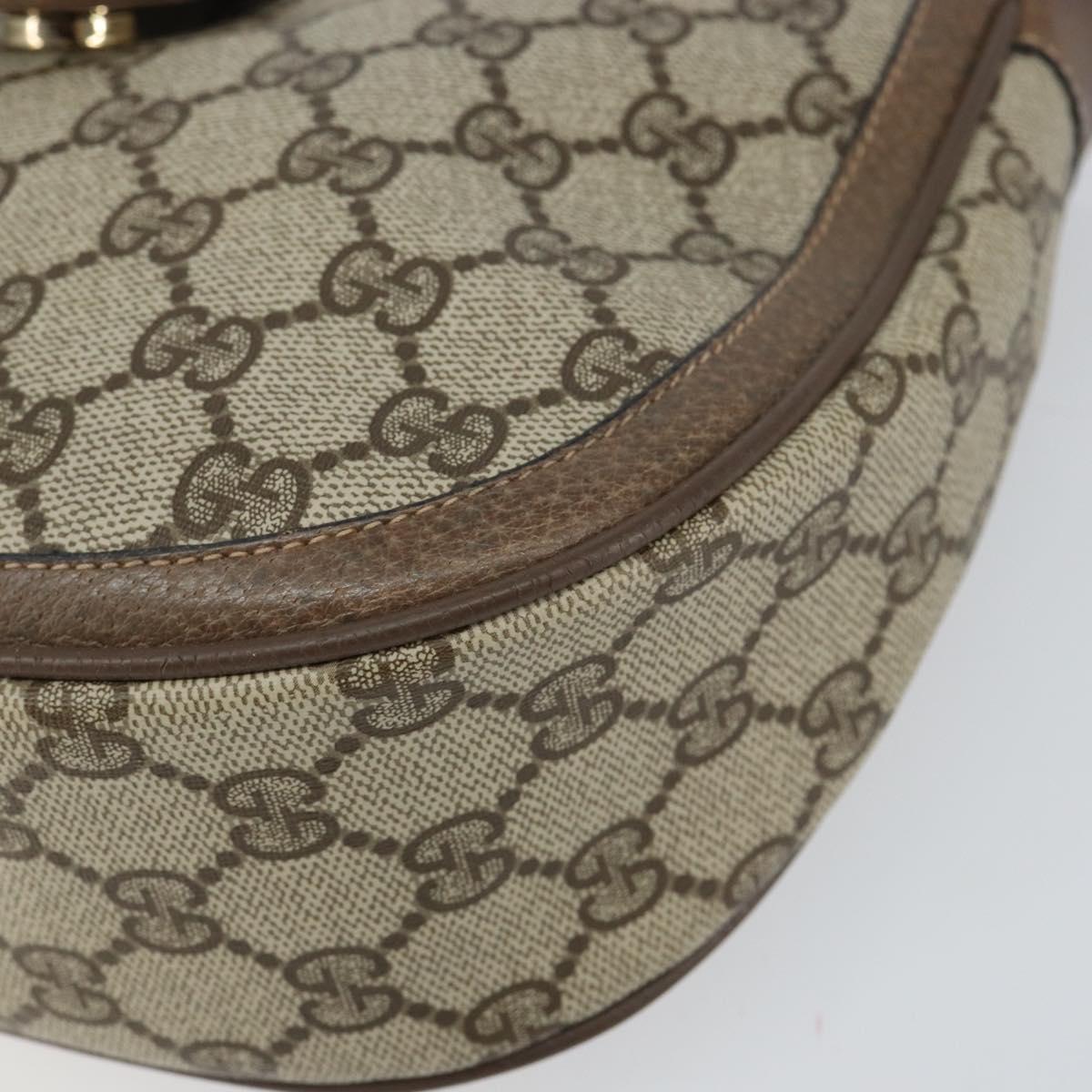 GUCCI GG Supreme Web Sherry Line Bag PVC Beige Gold 10 02 056 Auth 153349
