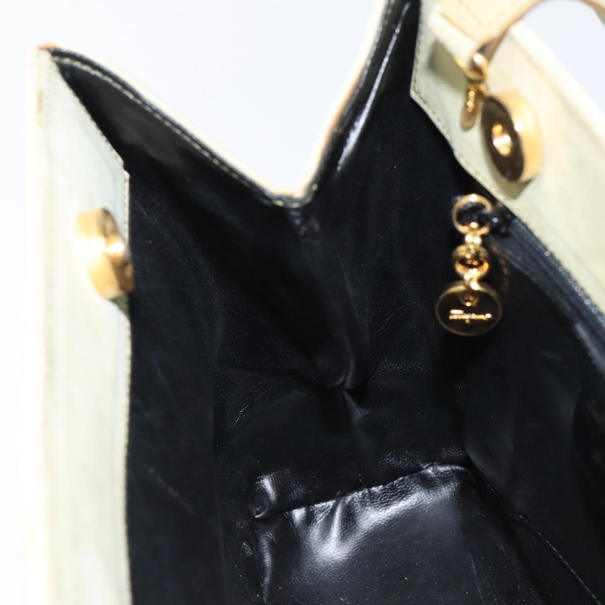 Salvatore Ferragamo Vala Shoulder Bag Suede Gold Light green Auth 153351