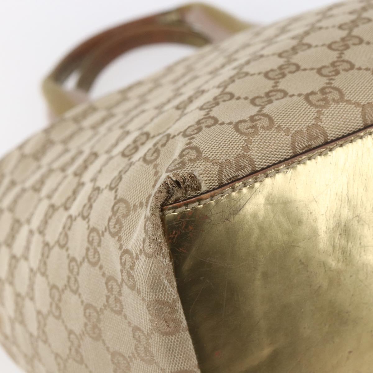 GUCCI GG Canvas Sherry Line Tote Bag Beige Pink 131231 Auth 153359