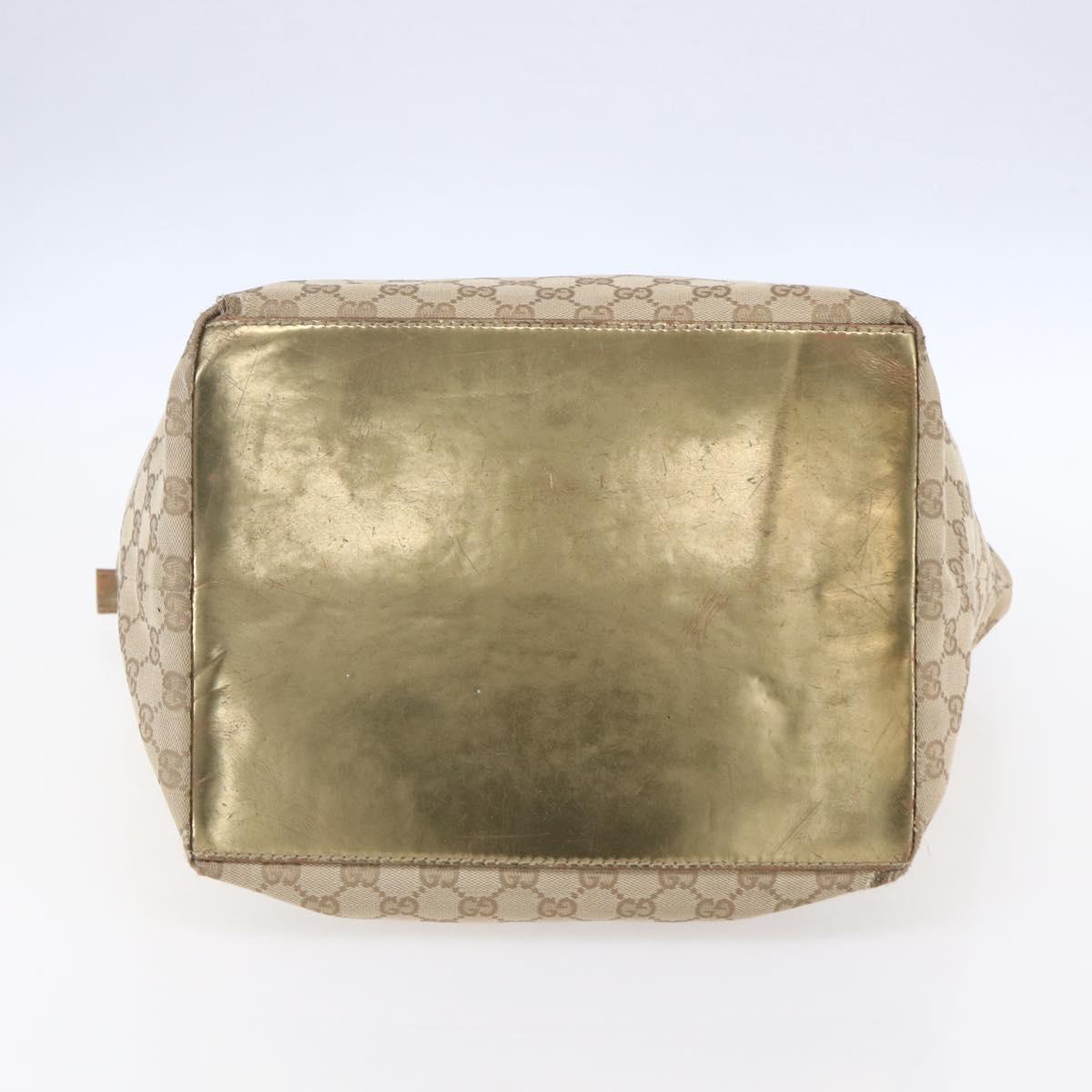 GUCCI GG Canvas Sherry Line Tote Bag Beige Pink 131231 Auth 153359