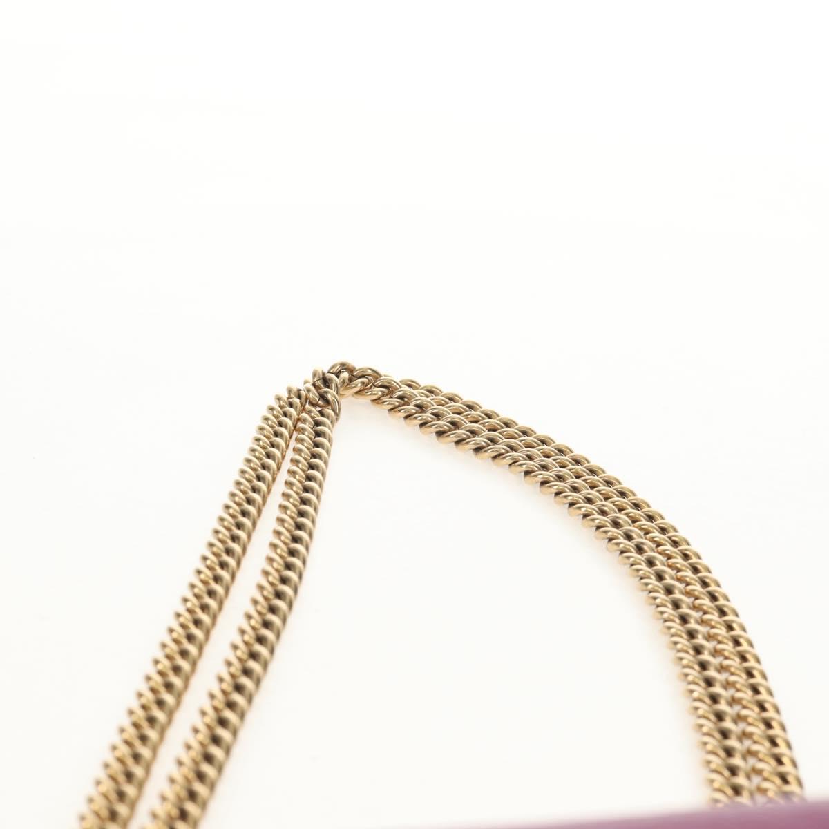 Salvatore Ferragamo Chain Gancini Shoulder Bag Leather Purple Gold Auth 153364V