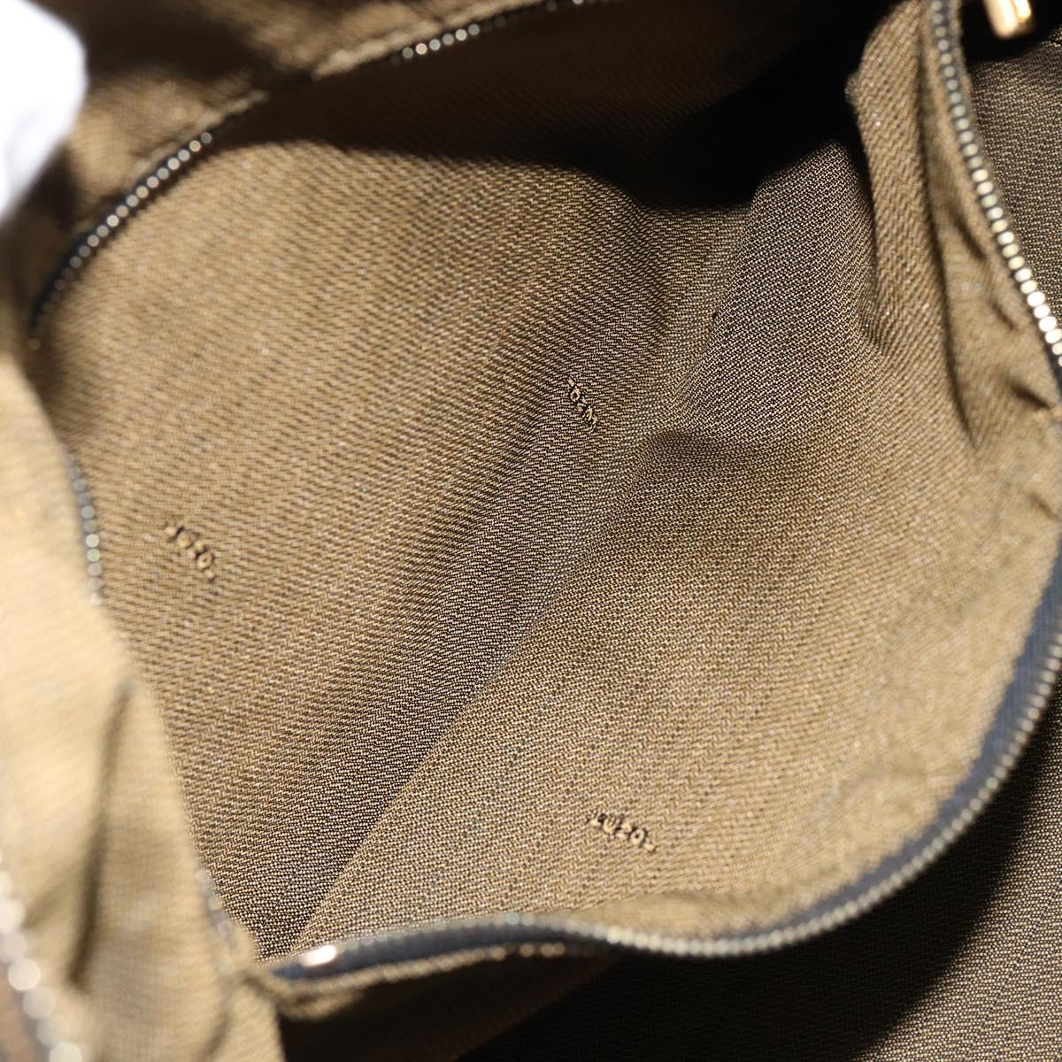 FENDI Zucca Canvas Vanity Hand Bag Black Brown Auth 153365