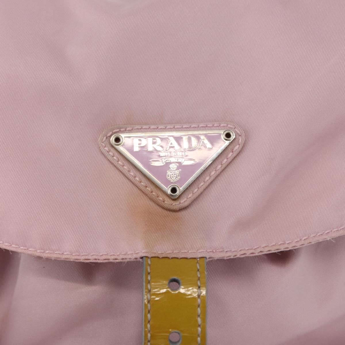 PRADA Backpack Nylon Pink Silver Auth 153366