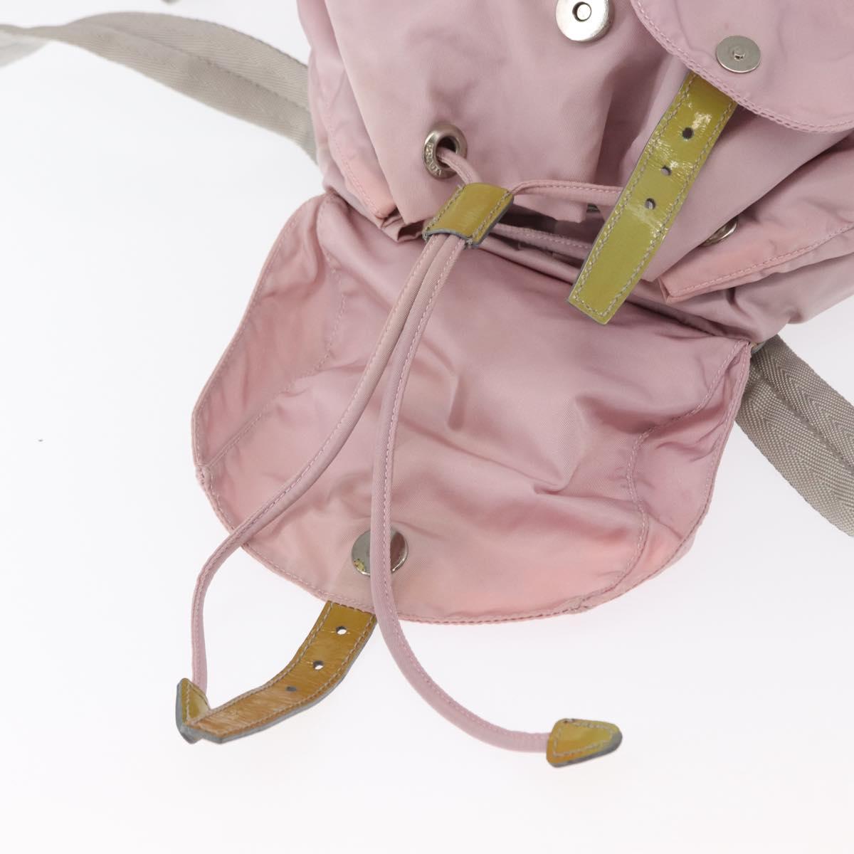 PRADA Backpack Nylon Pink Silver Auth 153366