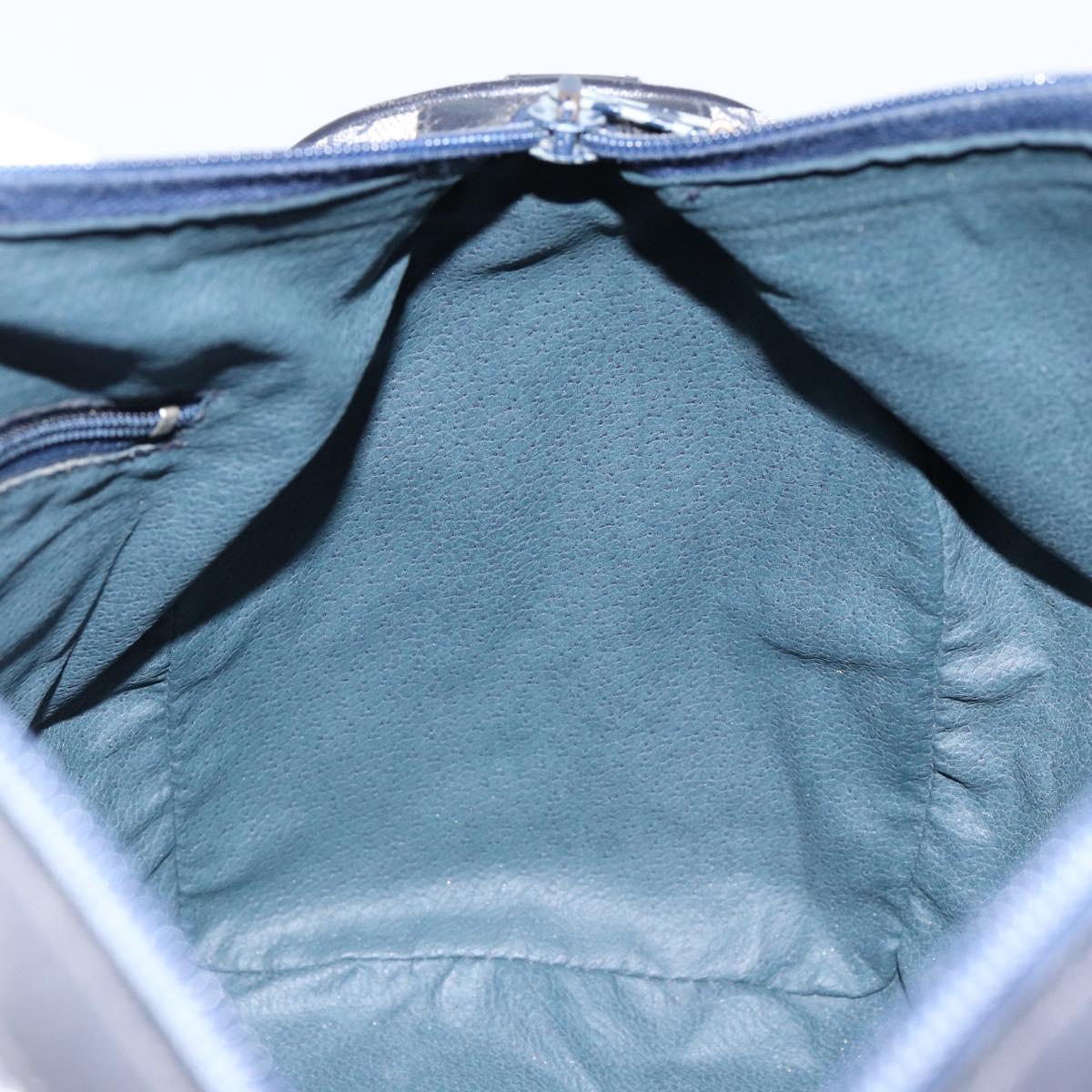 GUCCI GG Supreme Sherry Line Boston Bag PVC Navy Gold Red Auth 153368