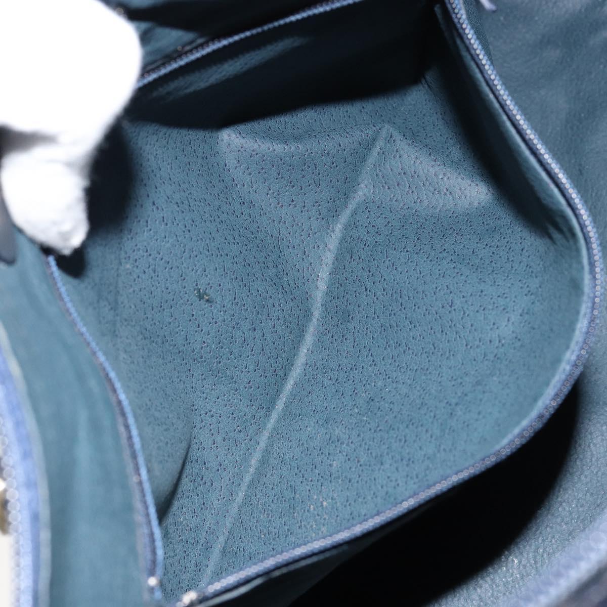 GUCCI GG Supreme Sherry Line Boston Bag PVC Navy Gold Red Auth 153368