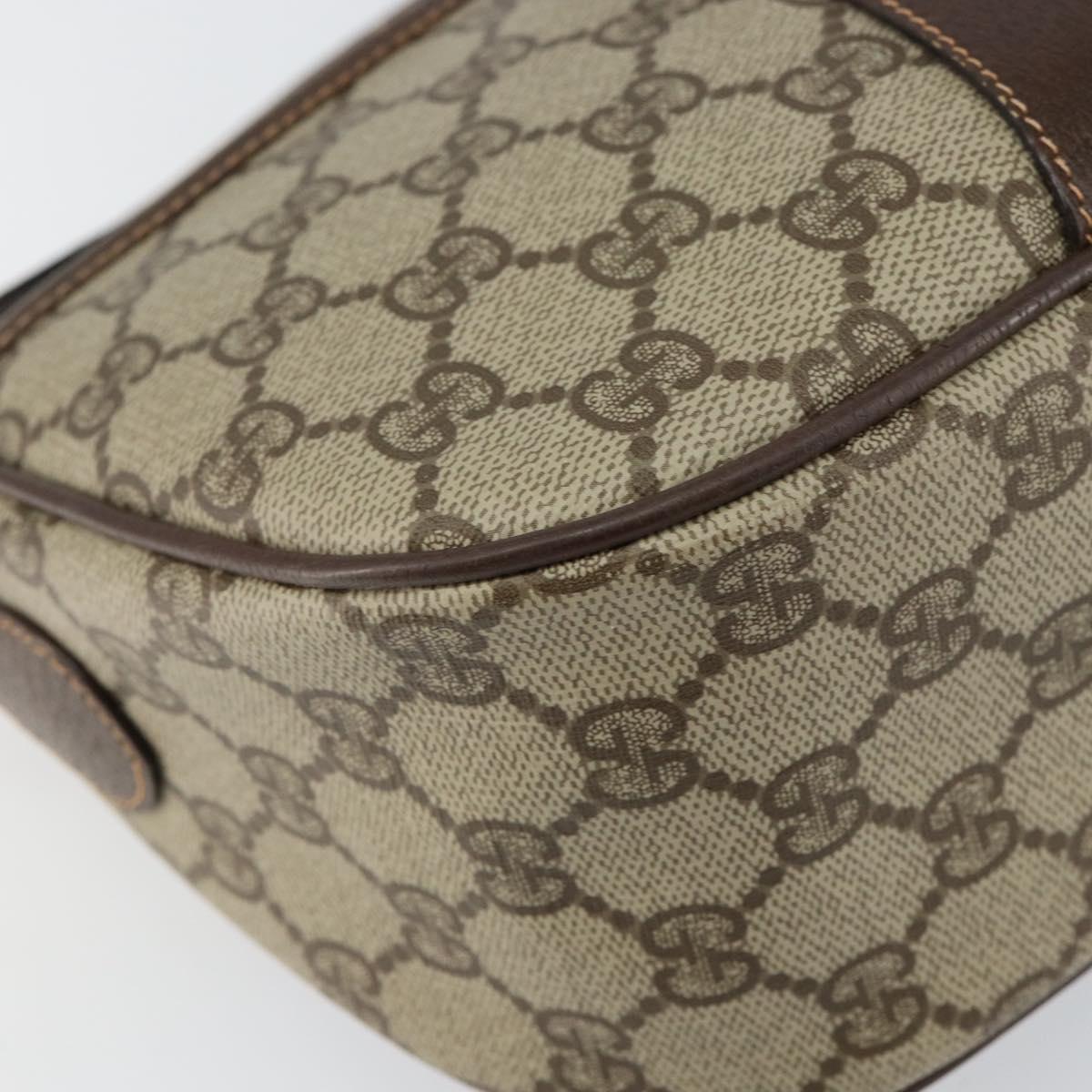 GUCCI GG Supreme Web Sherry Line Bag PVC Beige Gold 89 02 032 Auth 153370