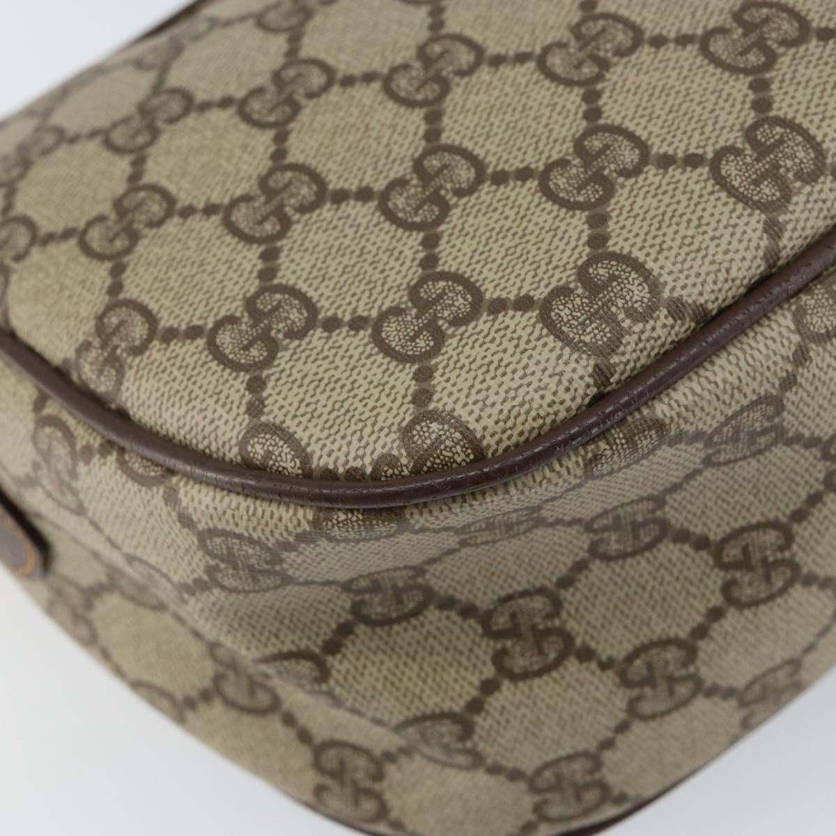GUCCI GG Supreme Web Sherry Line Bag PVC Beige Gold 89 02 032 Auth 153370