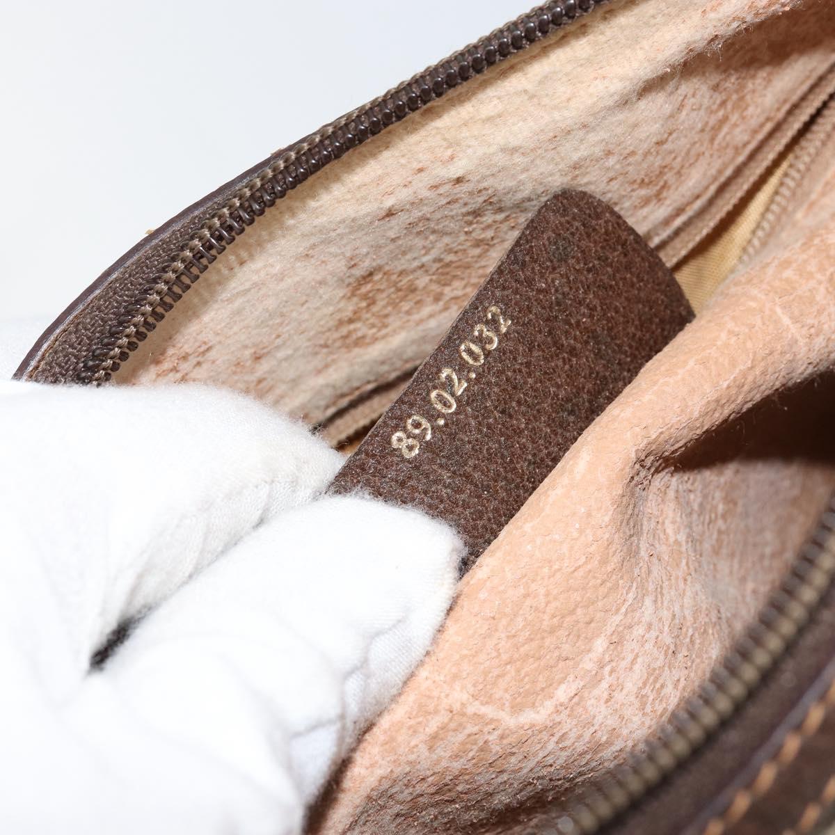 GUCCI GG Supreme Web Sherry Line Bag PVC Beige Gold 89 02 032 Auth 153370