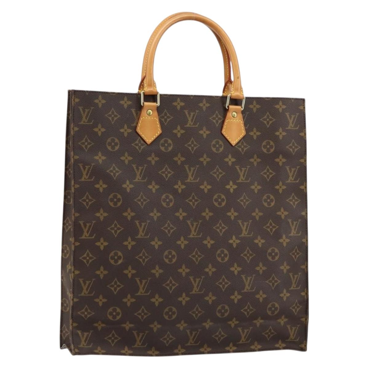LOUIS VUITTON Monogram Sac Plat Hand Bag M51140 LV Auth 153379