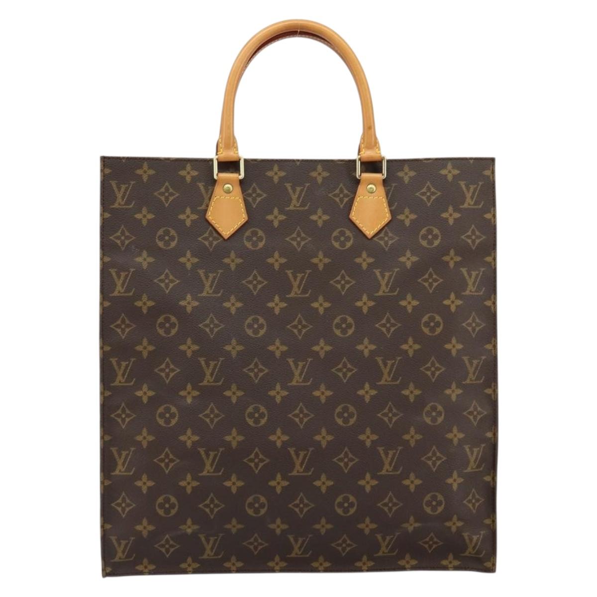 LOUIS VUITTON Monogram Sac Plat Hand Bag M51140 LV Auth 153379
