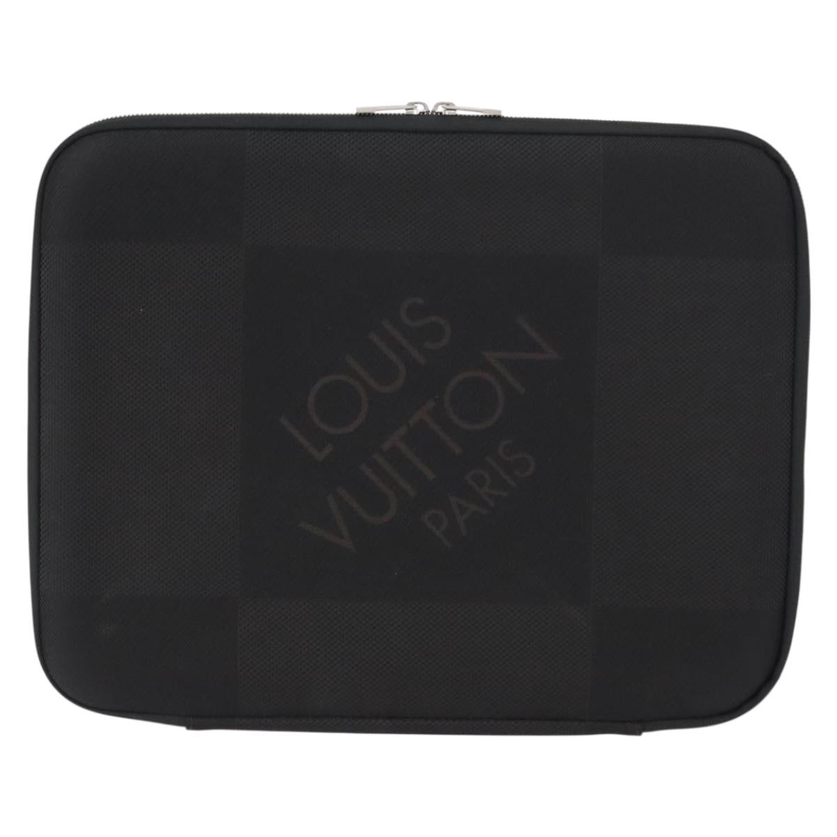 LOUIS VUITTON Damier Geant Computer Sleeve MM PC Case Noir N58036 LV Auth 153387