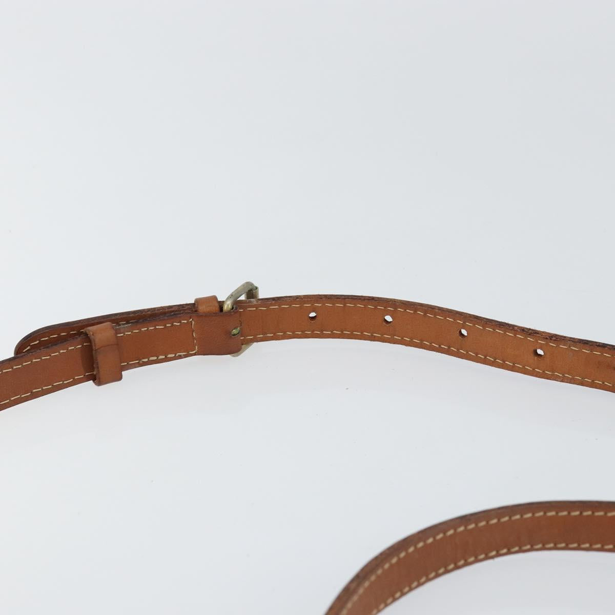 CELINE Macadam Canvas Shoulder Bag PVC Leather Brown Gold Auth 153388