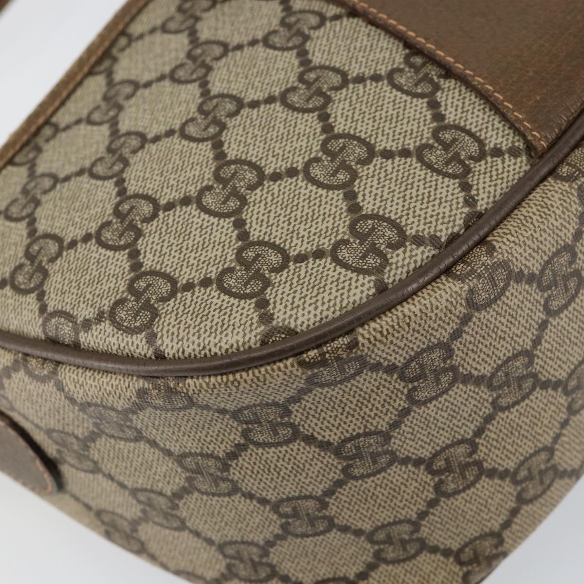 GUCCI GG Supreme Web Sherry Line Bag PVC Beige Gold 89 02 032 Auth 153392