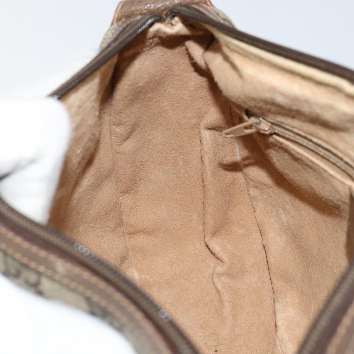 GUCCI GG Supreme Web Sherry Line Bag PVC Beige Gold 89 02 032 Auth 153392