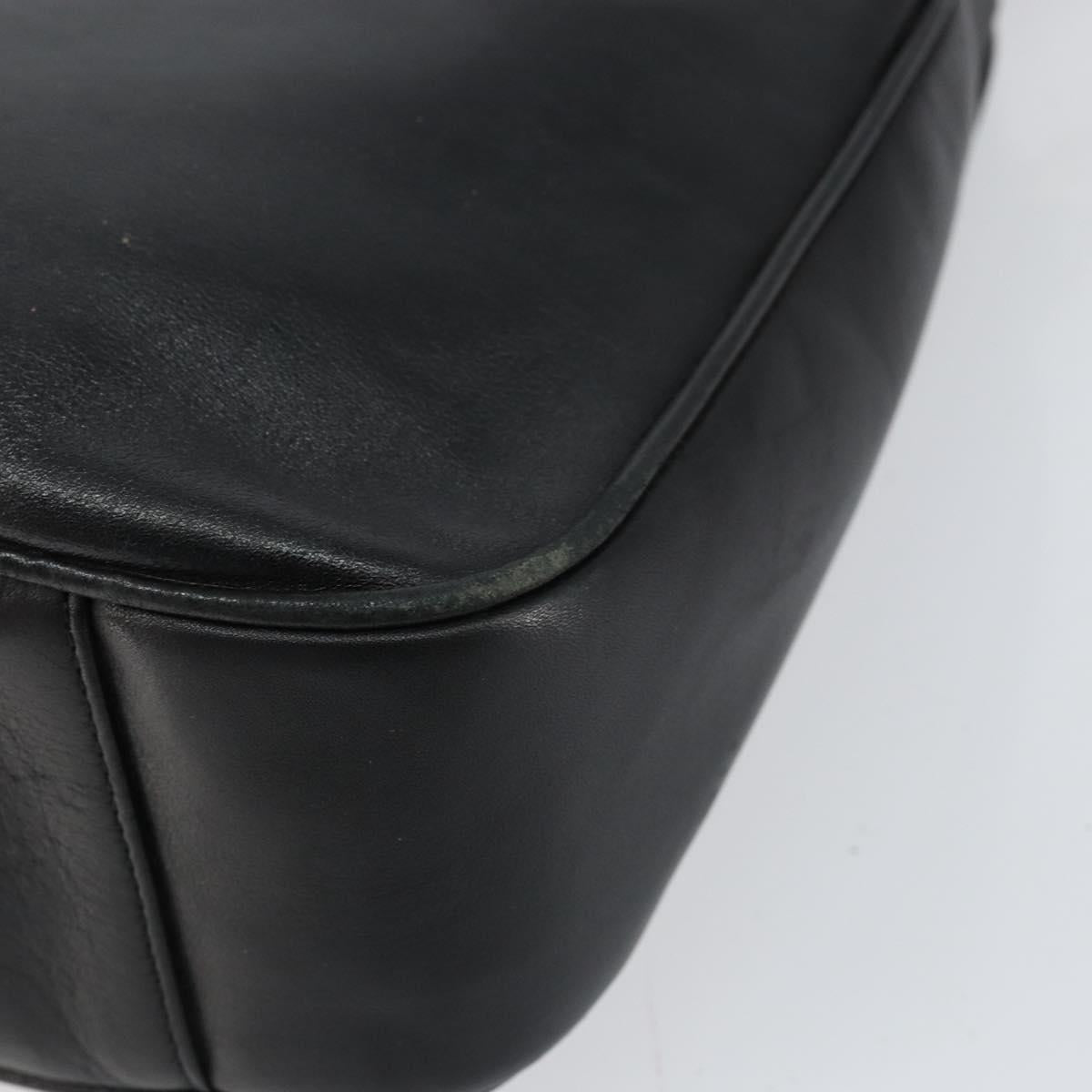 GUCCI Bamboo Shoulder Bag Leather 2way Black Gold 001 2123 1638 Auth 153394