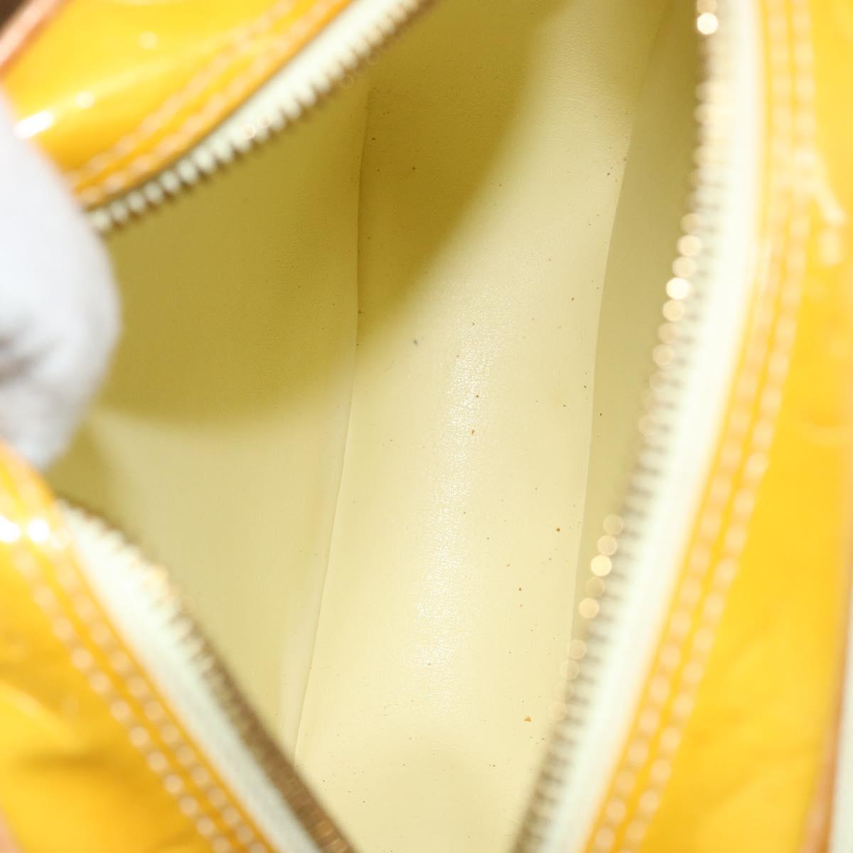 LOUIS VUITTON Monogram Vernis Wooster Bag Lime Yellow M91075 LV Auth 153396