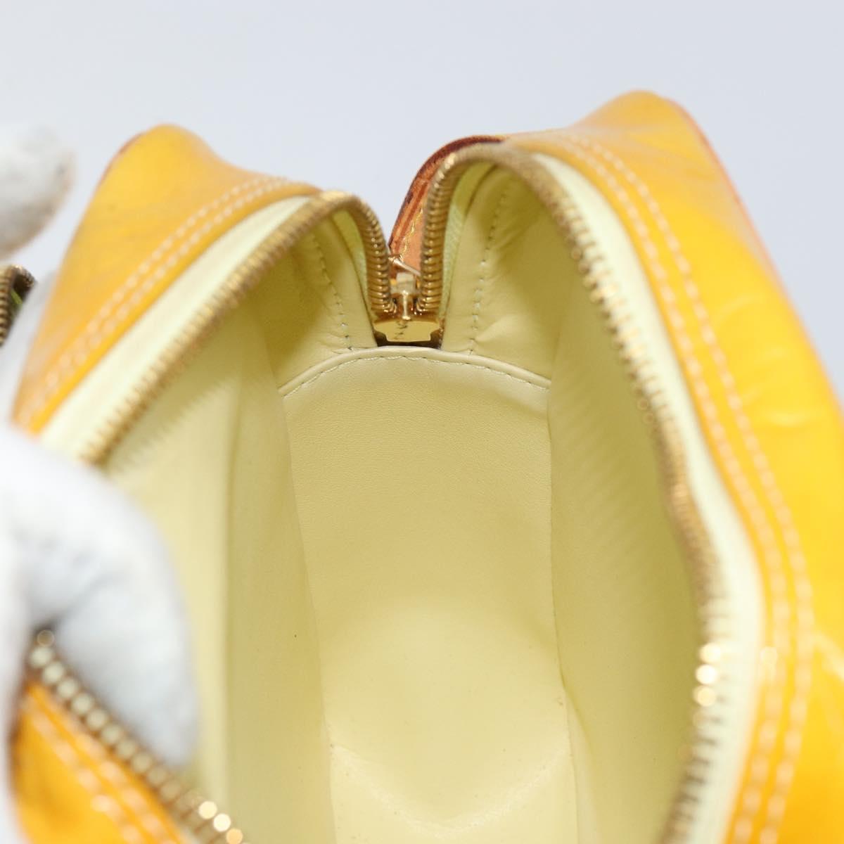 LOUIS VUITTON Monogram Vernis Wooster Bag Lime Yellow M91075 LV Auth 153396