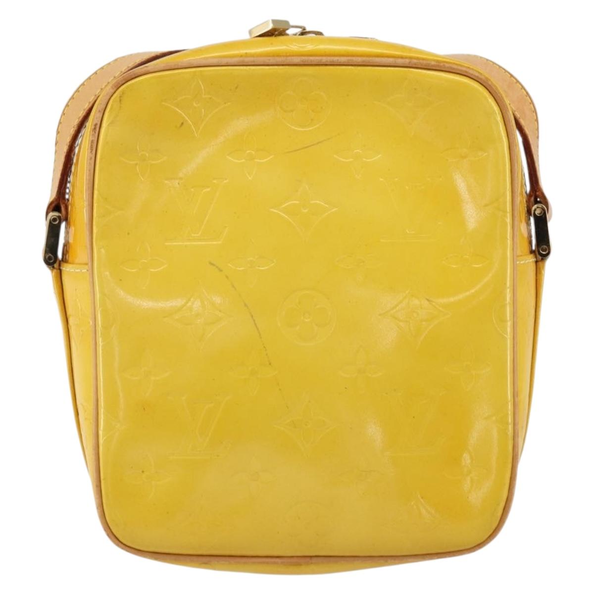 LOUIS VUITTON Monogram Vernis Wooster Bag Lime Yellow M91075 LV Auth 153396