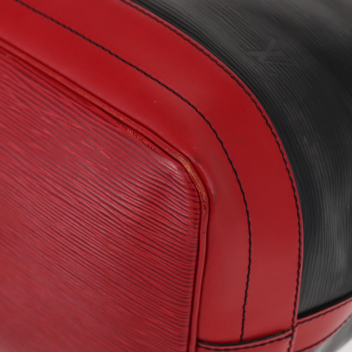 LOUIS VUITTON Epi Noe Shoulder Bag Bicolor Black Red M44017 LV Auth 153398