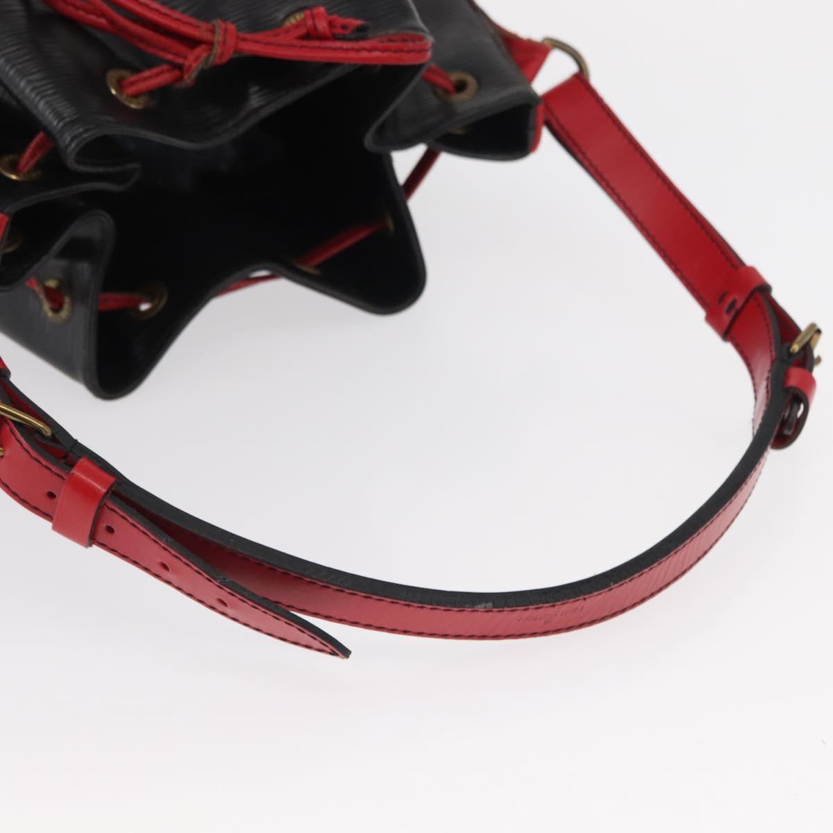LOUIS VUITTON Epi Noe Shoulder Bag Bicolor Black Red M44017 LV Auth 153398