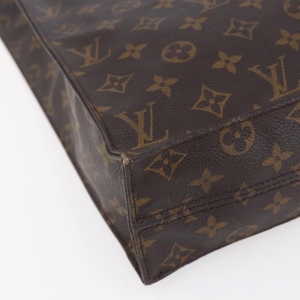 LOUIS VUITTON Monogram Sac Plat Hand Bag M51140 LV Auth 153399
