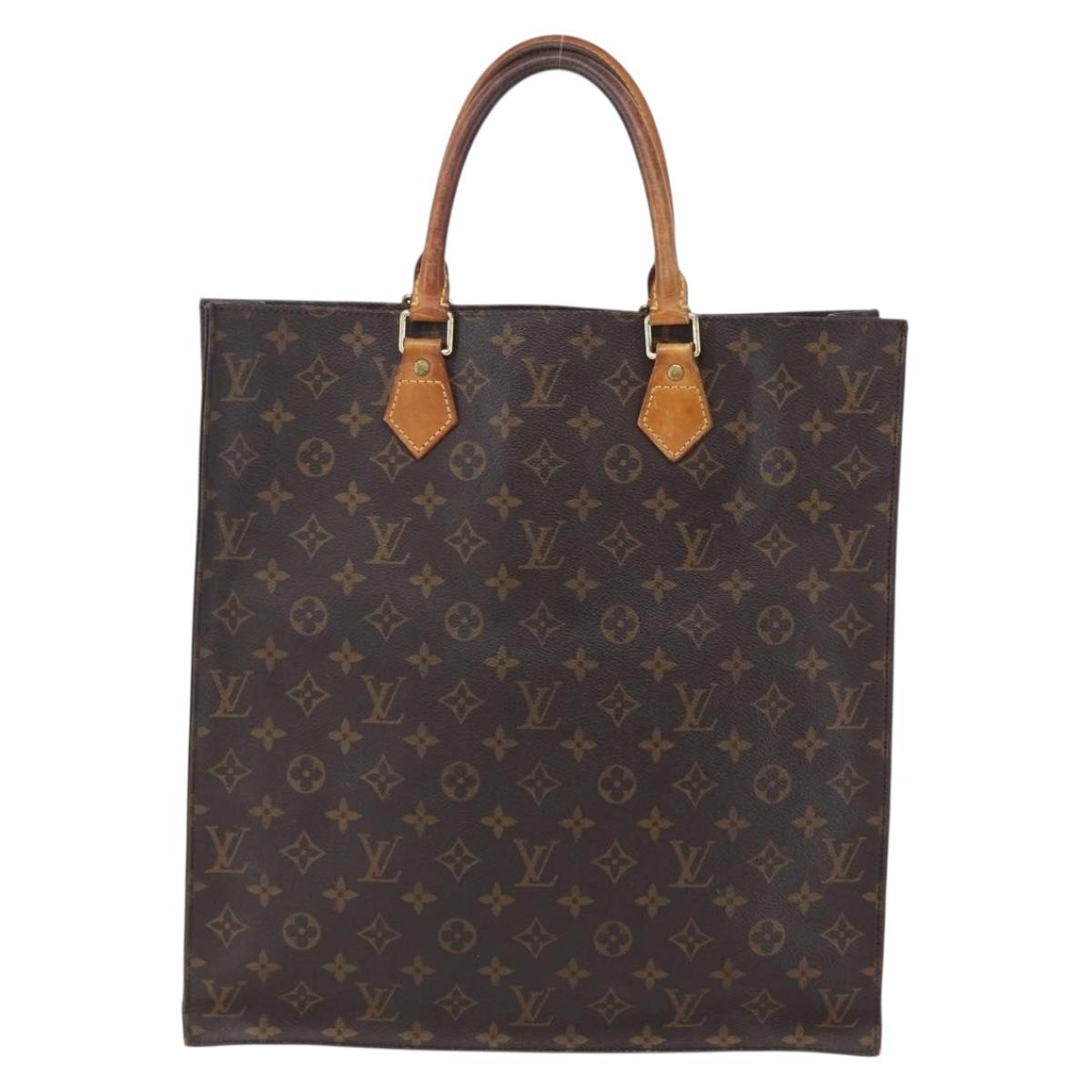 LOUIS VUITTON Monogram Sac Plat Hand Bag M51140 LV Auth 153399