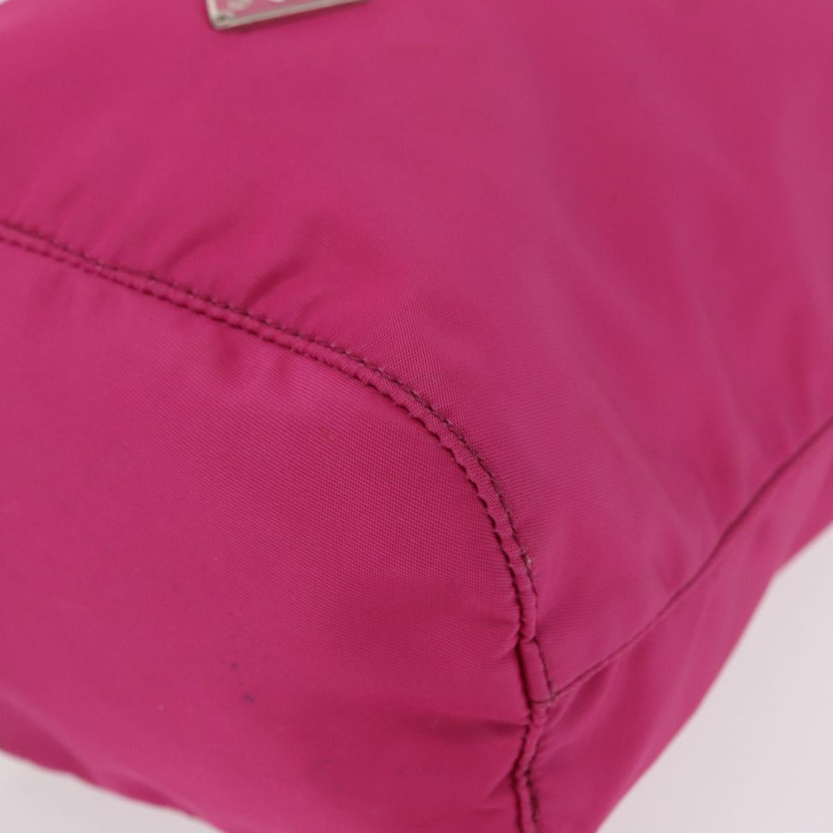 PRADA Pouch Nylon Pink Silver Auth 153405