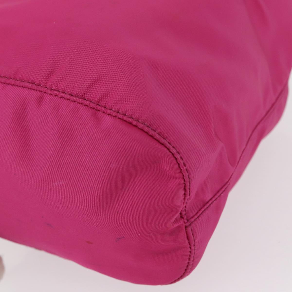 PRADA Pouch Nylon Pink Silver Auth 153405