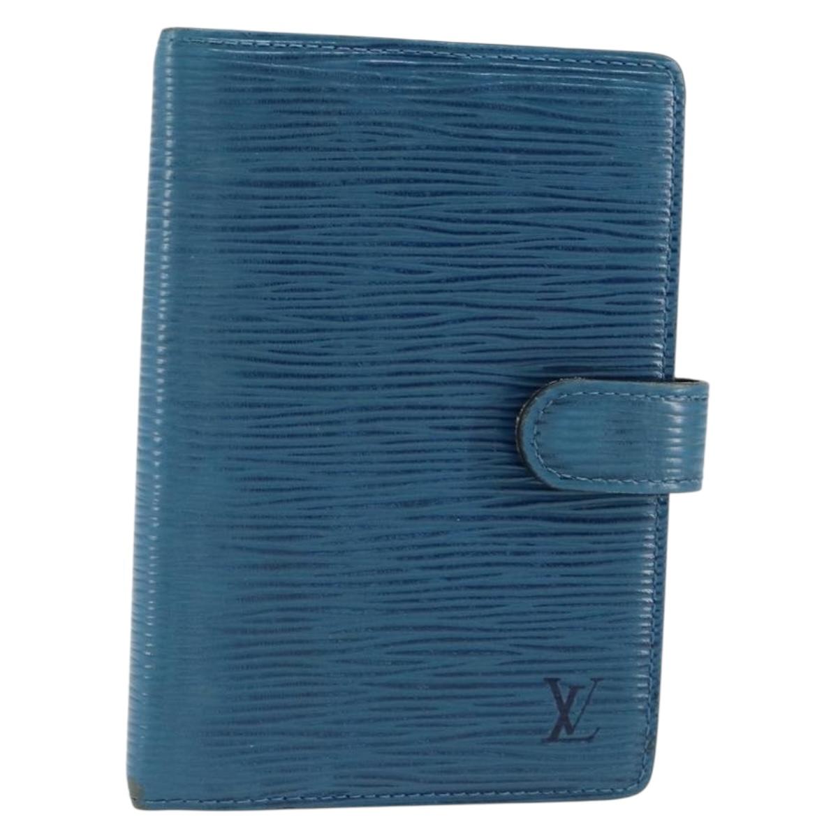 LOUIS VUITTON Epi Agenda PM Day Planner Cover Blue R20055 LV Auth 153406