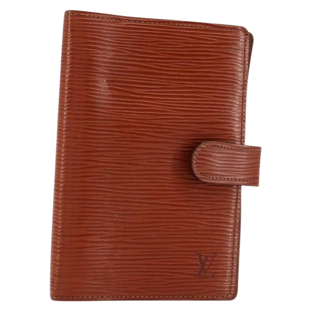LOUIS VUITTON Epi Agenda PM Day Planner Cover Brown R20053 LV Auth 153407