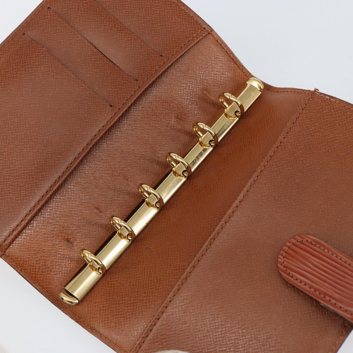 LOUIS VUITTON Epi Agenda PM Day Planner Cover Brown R20053 LV Auth 153407