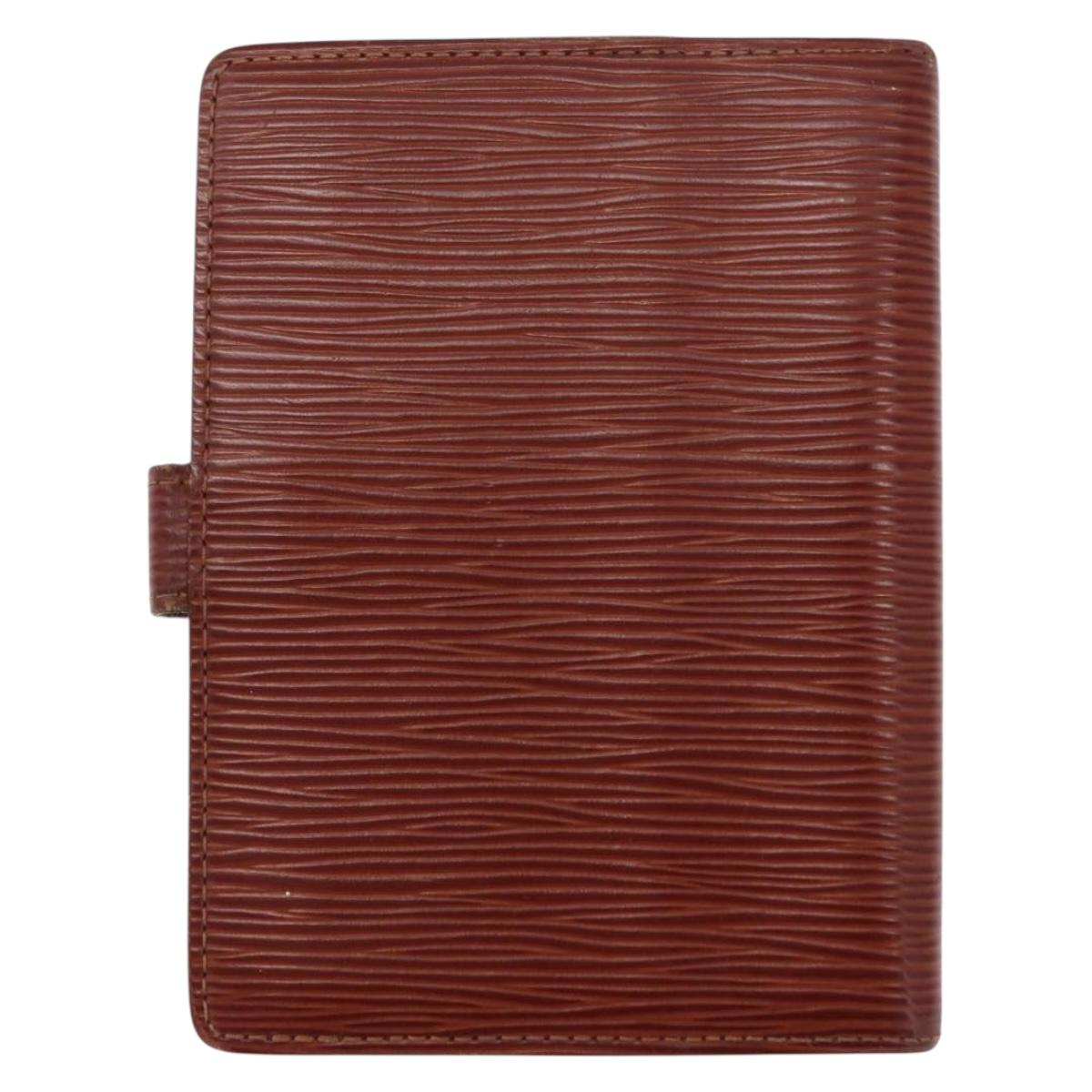 LOUIS VUITTON Epi Agenda PM Day Planner Cover Brown R20053 LV Auth 153408