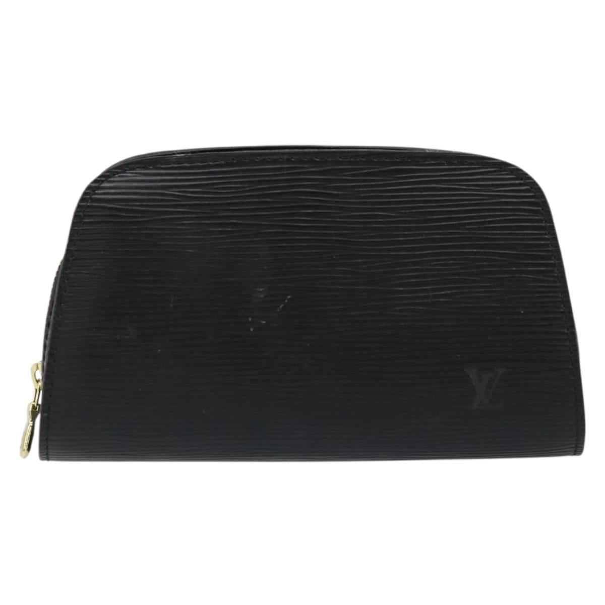 LOUIS VUITTON Epi Dauphine PM Pouch Black M48442 LV Auth 153409