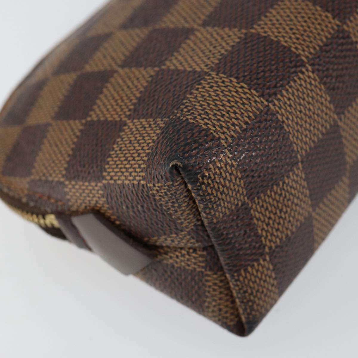 LOUIS VUITTON Damier Ebene Pochette Cosmetic PM Pouch N47516 LV Auth 153412