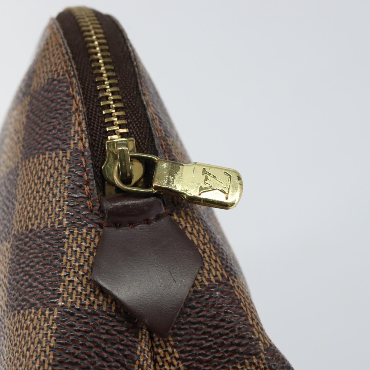 LOUIS VUITTON Damier Ebene Pochette Cosmetic PM Pouch N47516 LV Auth 153412