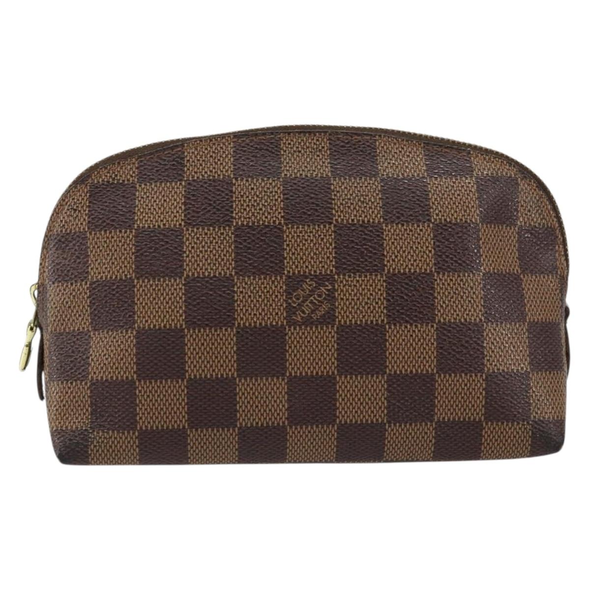 LOUIS VUITTON Damier Ebene Pochette Cosmetic PM Pouch N47516 LV Auth 153412