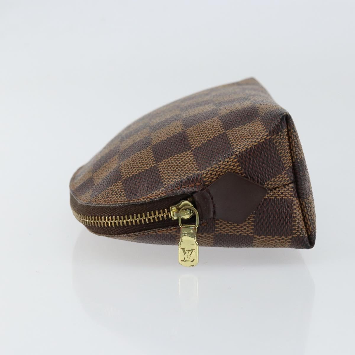 LOUIS VUITTON Damier Ebene Pochette Cosmetic PM Pouch N47516 LV Auth 153412
