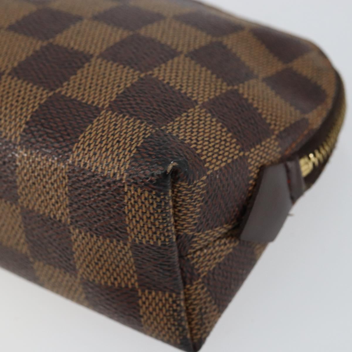 LOUIS VUITTON Damier Ebene Pochette Cosmetic PM Pouch N47516 LV Auth 153412