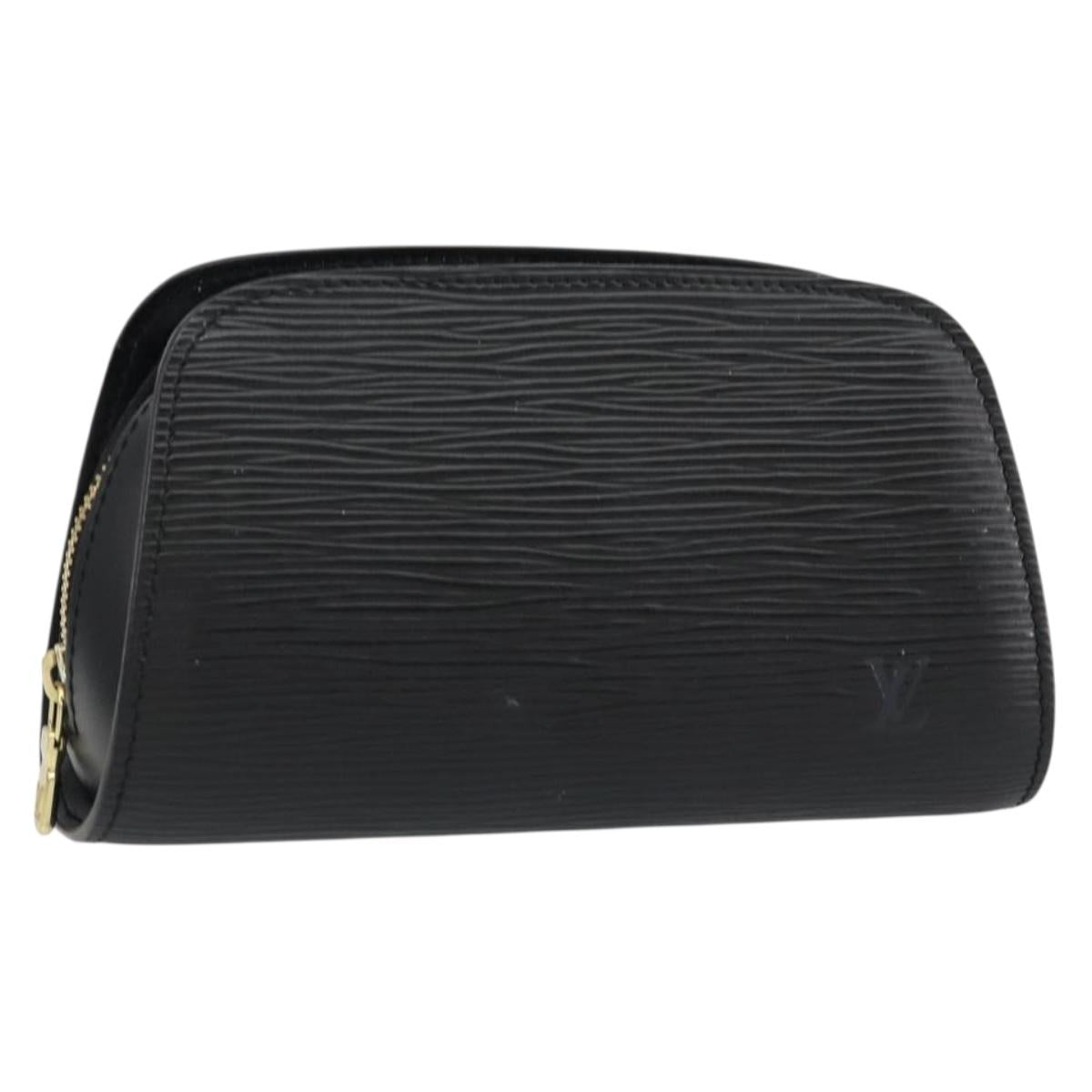 LOUIS VUITTON Epi Dauphine PM Pouch Black M48442 LV Auth 153414