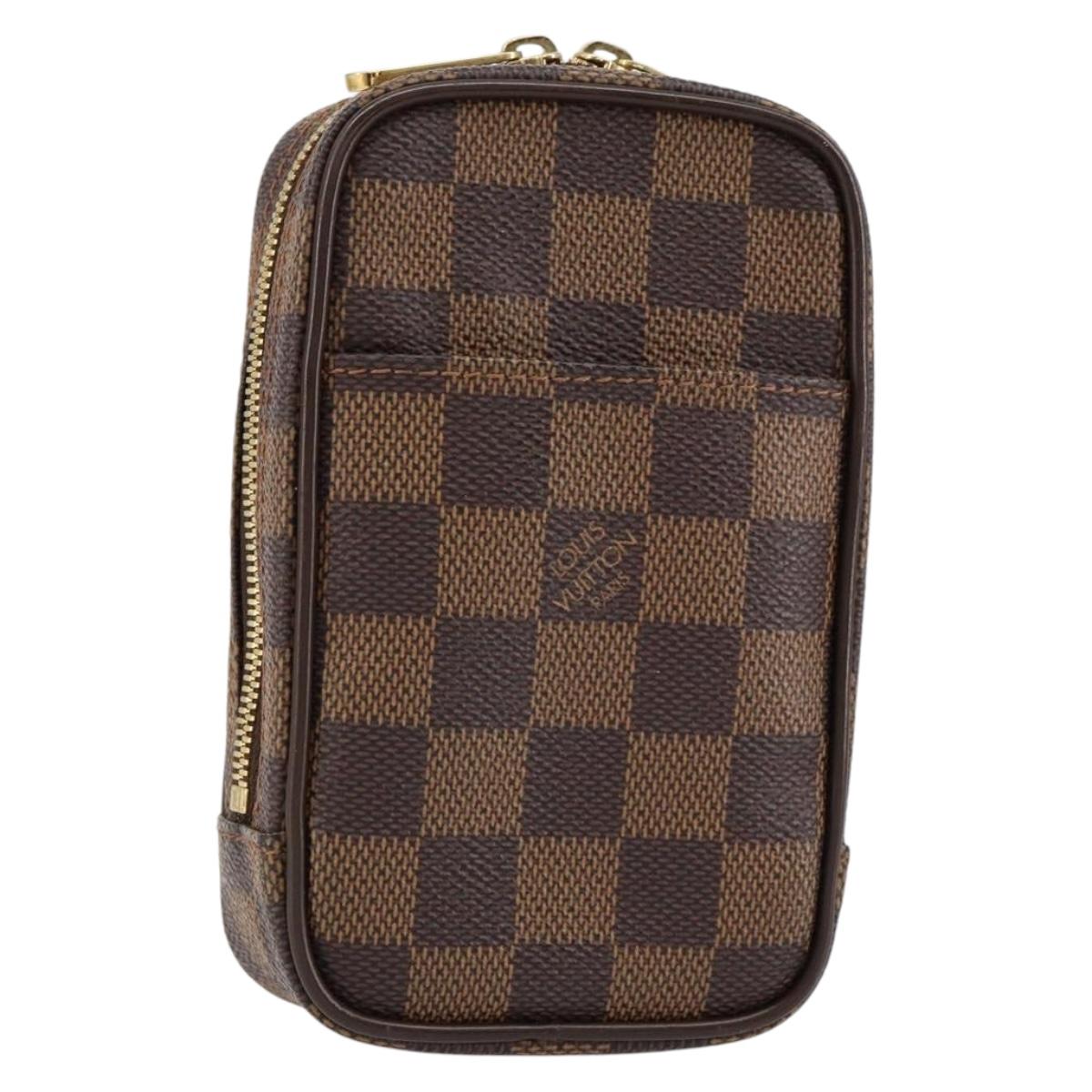 LOUIS VUITTON Damier Ebene Etui Okapi PM Pouch N61738 LV Auth 153415