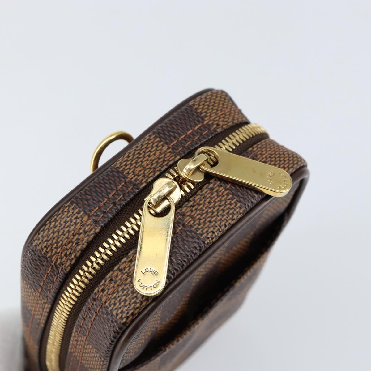 LOUIS VUITTON Damier Ebene Etui Okapi PM Pouch N61738 LV Auth 153415