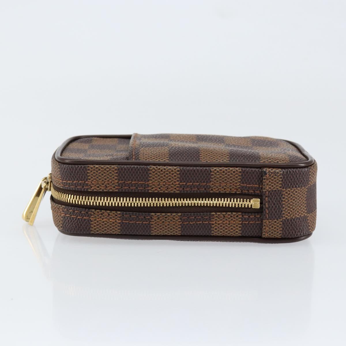 LOUIS VUITTON Damier Ebene Etui Okapi PM Pouch N61738 LV Auth 153415
