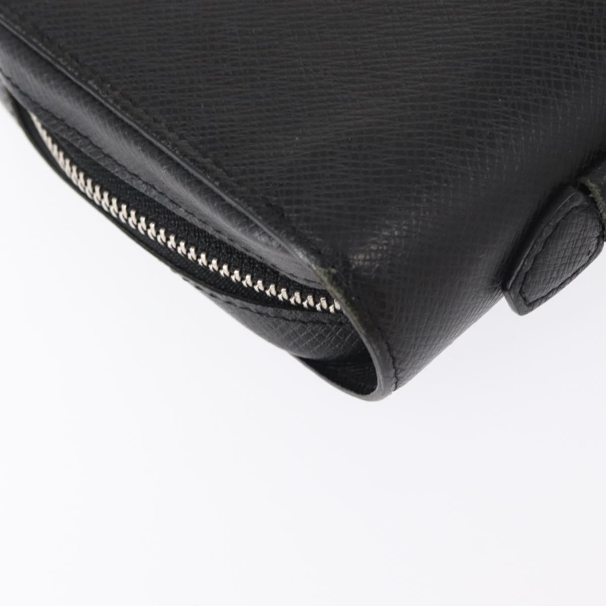 LOUIS VUITTON Taiga Zippy XL Long Wallet Black M44275 LV Auth 153416
