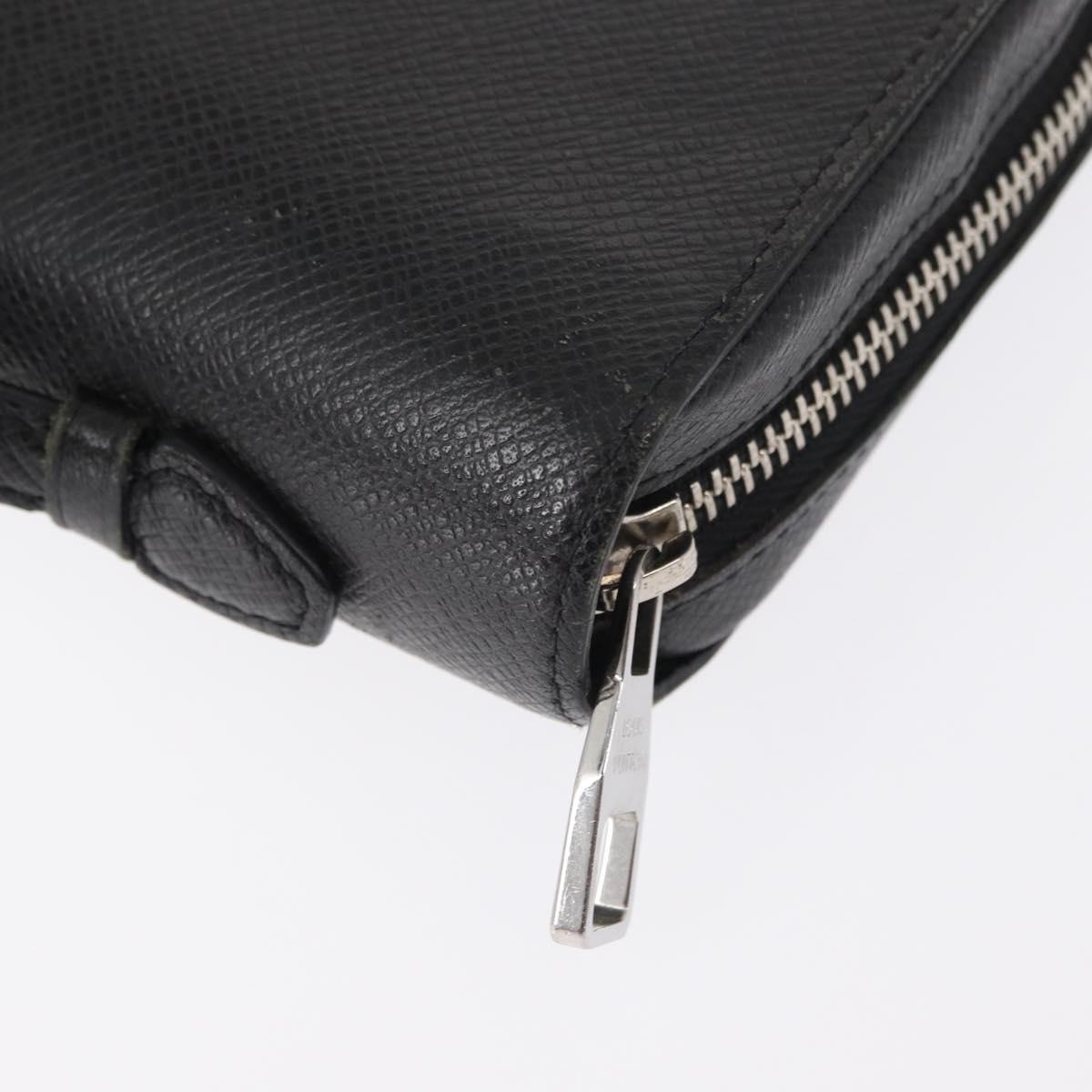 LOUIS VUITTON Taiga Zippy XL Long Wallet Black M44275 LV Auth 153416