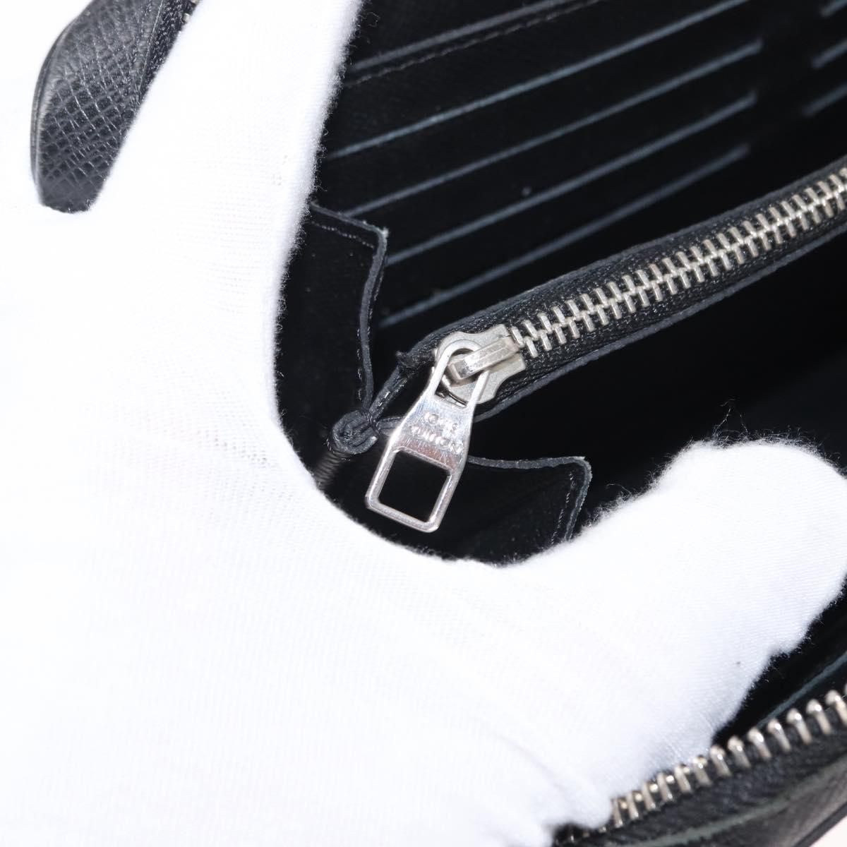 LOUIS VUITTON Taiga Zippy XL Long Wallet Black M44275 LV Auth 153416