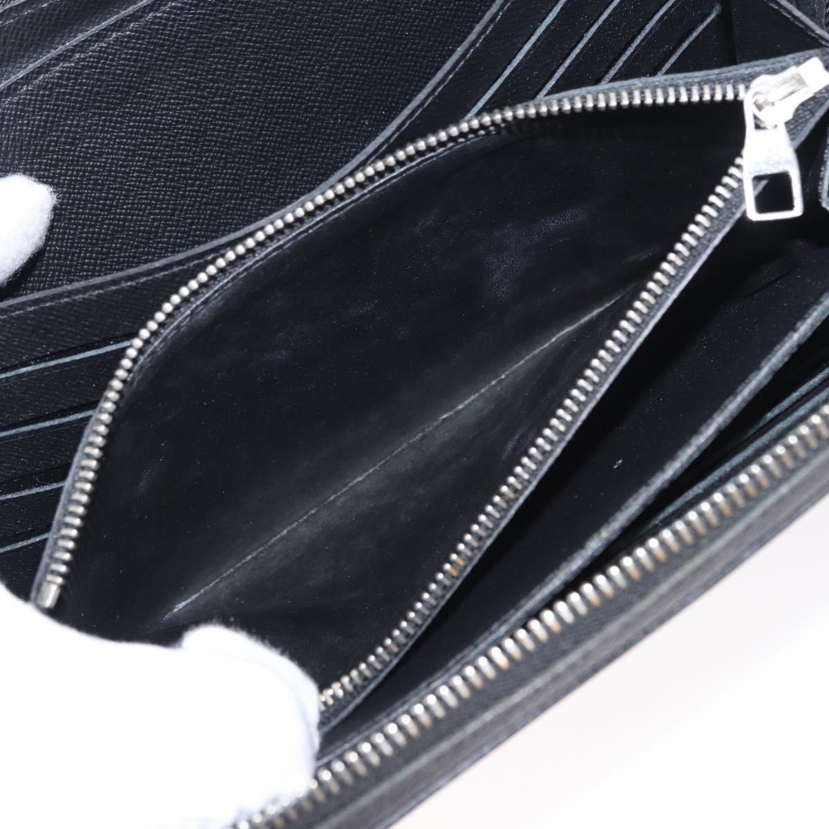 LOUIS VUITTON Taiga Zippy XL Long Wallet Black M44275 LV Auth 153416