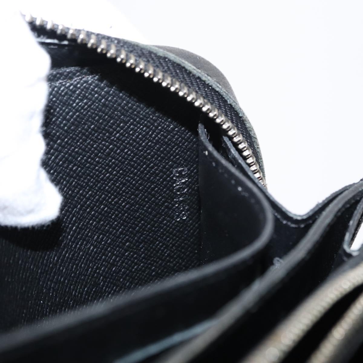 LOUIS VUITTON Taiga Zippy XL Long Wallet Black M44275 LV Auth 153416