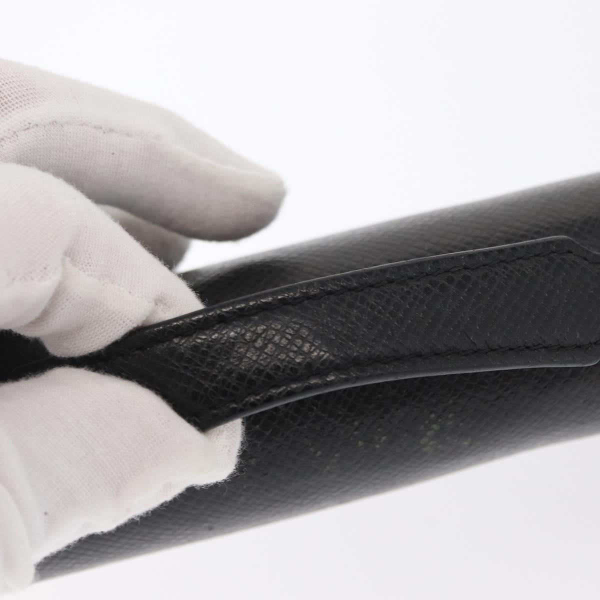 LOUIS VUITTON Taiga Zippy XL Long Wallet Black M44275 LV Auth 153416